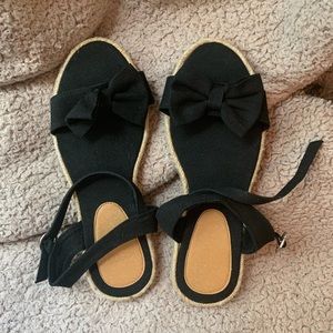 ASOS Black Bow Sandals SIZE 7